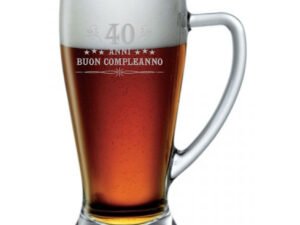 Boccale da Birra 38 cl 40 anni Buon Compleanno con incisione - Idea regalo