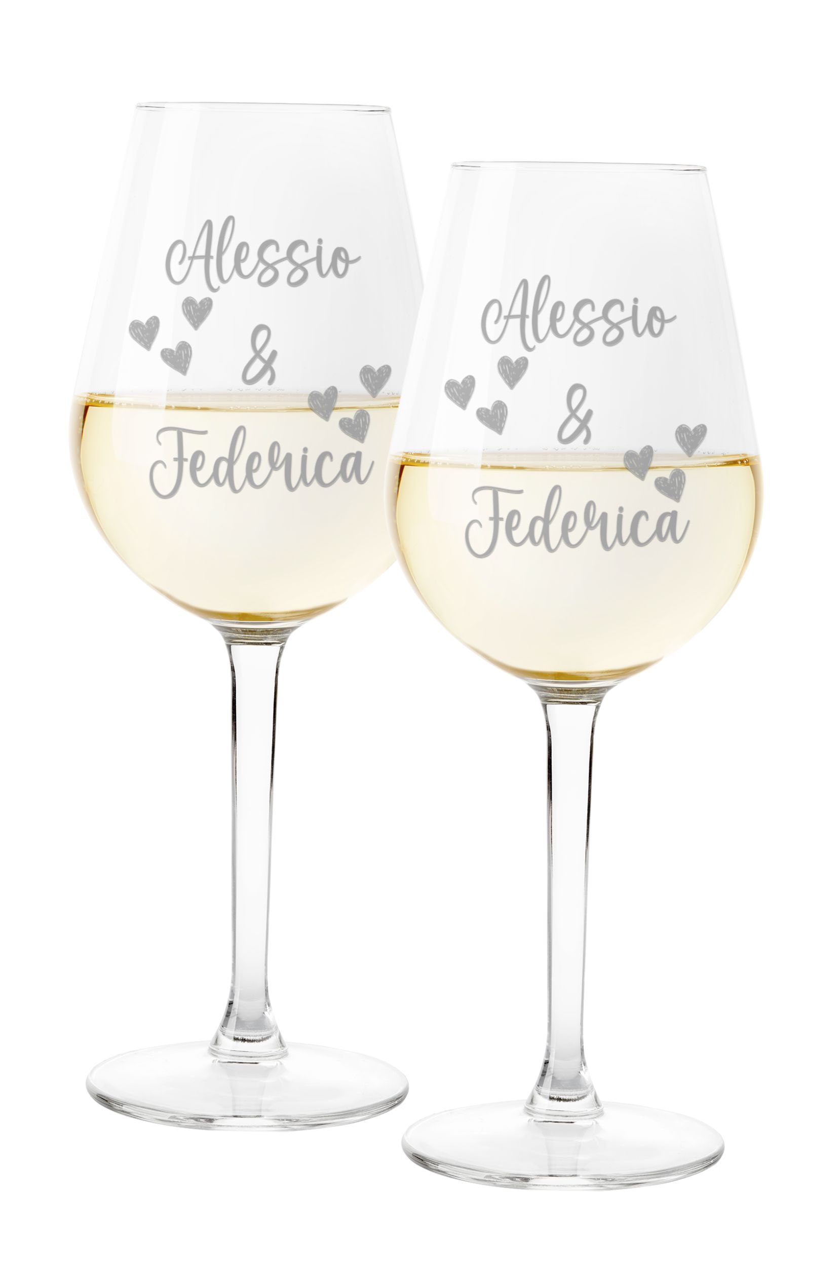 Calici da vino personalizzati con scritta love e nomi idea regalo per  innamorati