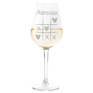 Calice Personalizzato SanValentino Vino Tris Cuori Matrimonio Fidanzamento Amore Auguri 500 ml