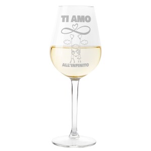 Coppia Calici Personalizzati Set da 2 calici vino personalizzati con nome  Re Regina - bicchiere in vetro 500 ml - ColorFamily