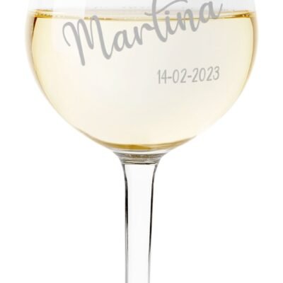 Calice Personalizzato SanValentino Vino Personalizza nomi e data Matrimonio Fidanzamento Amore Auguri 500 ml