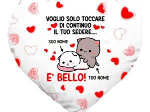 Cuscino SanValentino Personalizzabile a Cuore con nome Seleziona la tua grafica Ideale per SanValentino Innamorati Amore Love