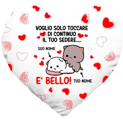 Cuscino SanValentino Personalizzabile a Cuore con nome Seleziona la tua grafica Ideale per SanValentino Innamorati Amore Love