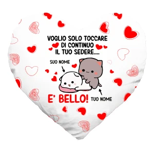 Cuscino SanValentino Personalizzabile a Cuore con nome Seleziona la tua grafica Ideale per SanValentino Innamorati Amore Love - Modello 3