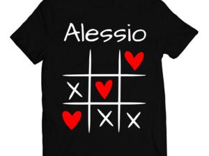 T-shirt San Valentino personalizzabile con nome tris di cuori