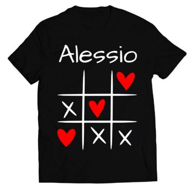 T-shirt San Valentino personalizzabile con nome tris di cuori