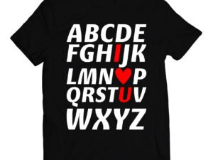 T-shirt San Valentino alfabeto I Love You