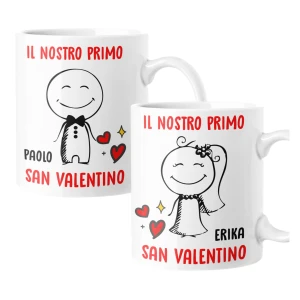 Coppia Tazze SanValentino PERSONALIZZABILI CON NOME Il nostro Primo San Valentino Love idea regalo Mug 11oz