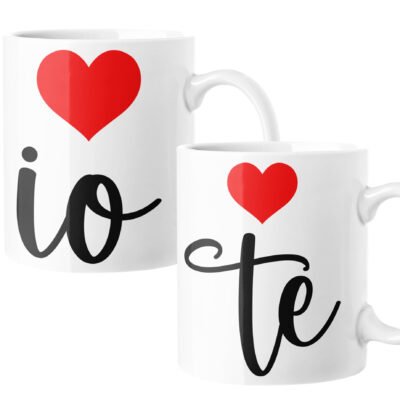 Coppia Tazze SanValentino Io & Te Innamorati Love idea regalo Mug 11oz