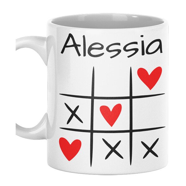 Tazza SanValentino Innamorati PERSONALIZZABILE CON NOME Cuori Tris - Love - Amore - Regalo Mug 11oz