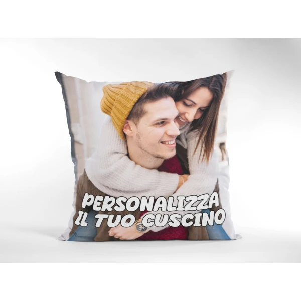 Cuscino Personalizzato con foto e scritta Regalo SanValentino Compleanno Natale Anniversario Matrimonio Fidanzamento 40x40 cm - immagine 5