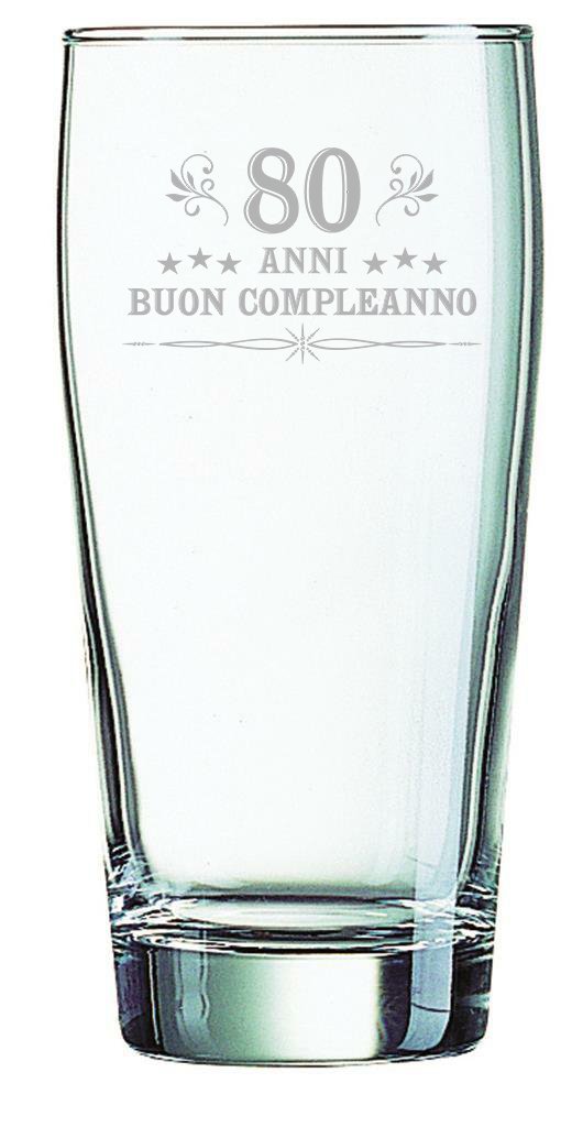 Bicchiere da Birra 40 cl 80 anni Buon Compleanno con incisione - Idea  regalo - ColorFamily