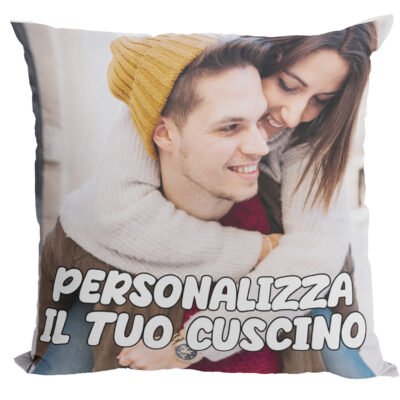 Cuscino Personalizzato con foto e scritta Regalo SanValentino Compleanno Natale Anniversario Matrimonio Fidanzamento 40x40 cm