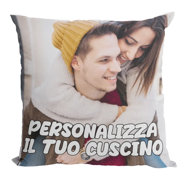 Cuscino Personalizzato con foto e scritta Regalo SanValentino Compleanno Natale Anniversario Matrimonio Fidanzamento 40x40 cm