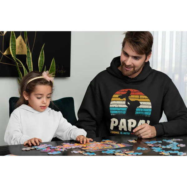 Felpa Papà con cappuccio Festa del Papà L'Uomo, il Mito, la Leggenda regalo papà - immagine 3