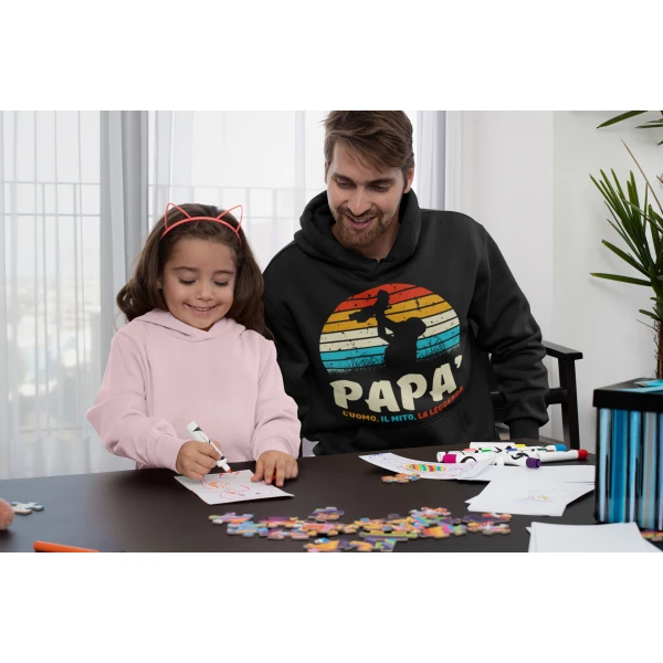 Felpa Papà con cappuccio Festa del Papà L'Uomo, il Mito, la Leggenda regalo papà - immagine 4