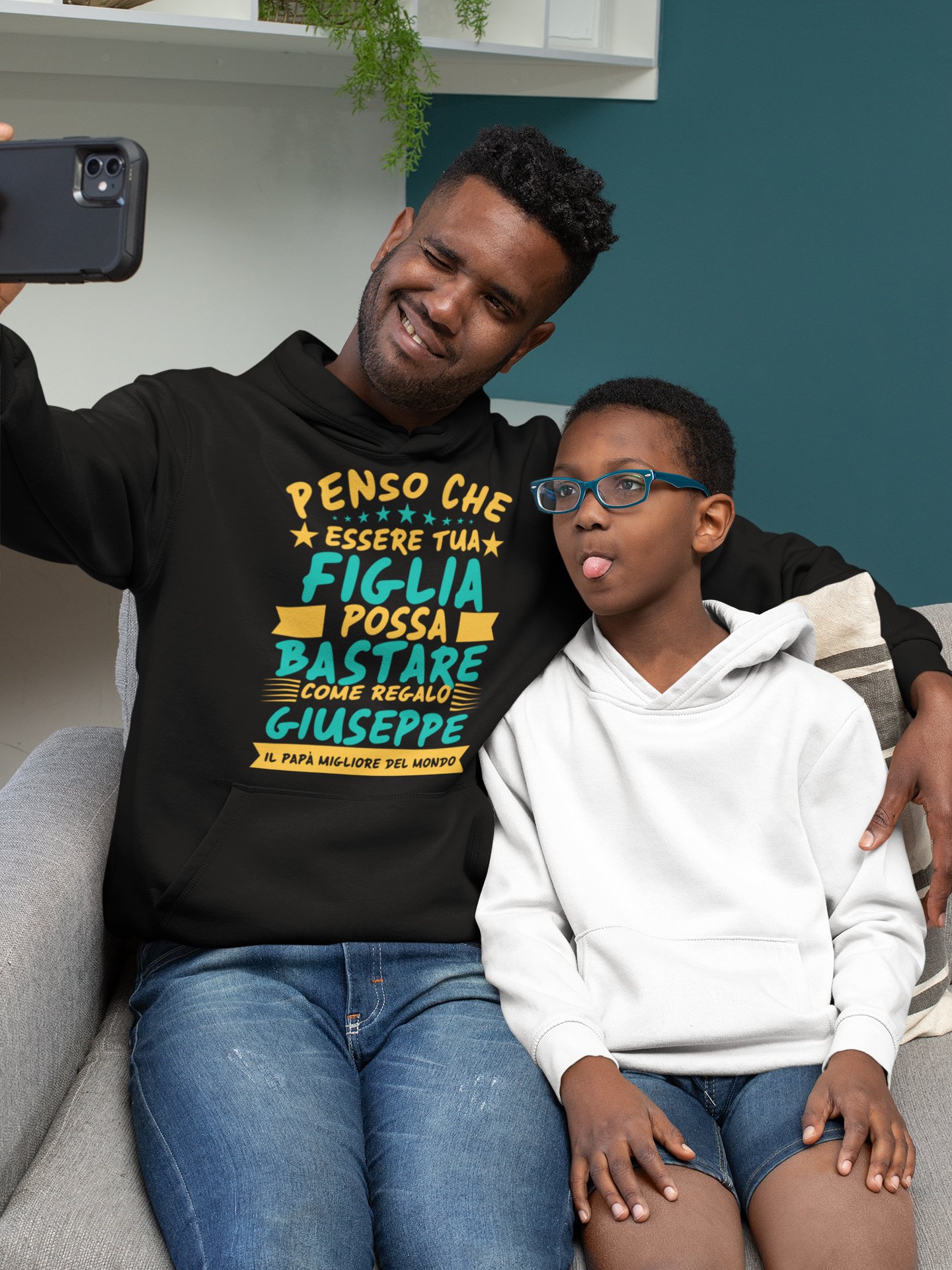 Colorfamily Maglietta Papà Personalizzabile 100% Cotone – T-shirt Orso Idea Regalo Per Festa Del Papà