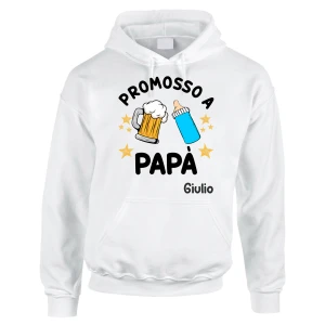 Felpa con cappuccio Papà Personalizzabile con nome Festa del Papà Promosso a Papà personalizzata t-shirt divertente Idea regalo papà