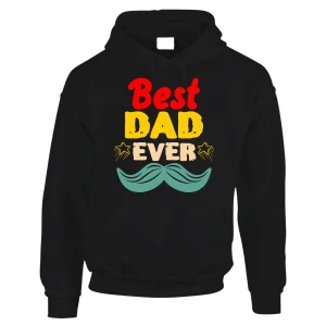 Felpa con cappuccio Papà Festa del Papà Best Dad Ever Baffi t-shirt divertente Idea regalo papà