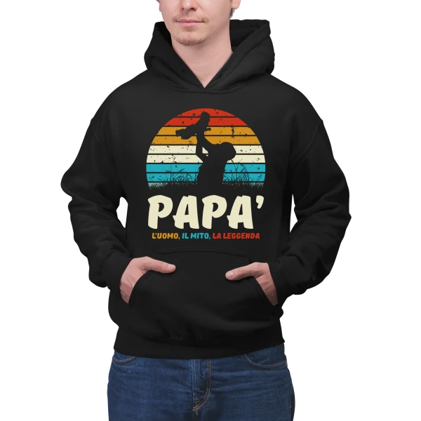 Felpa Papà con cappuccio Festa del Papà L'Uomo, il Mito, la Leggenda regalo papà