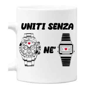 Tazza divertente Mug 11Oz Uniti senza Orologio nè Macchina Meme Viral canzone