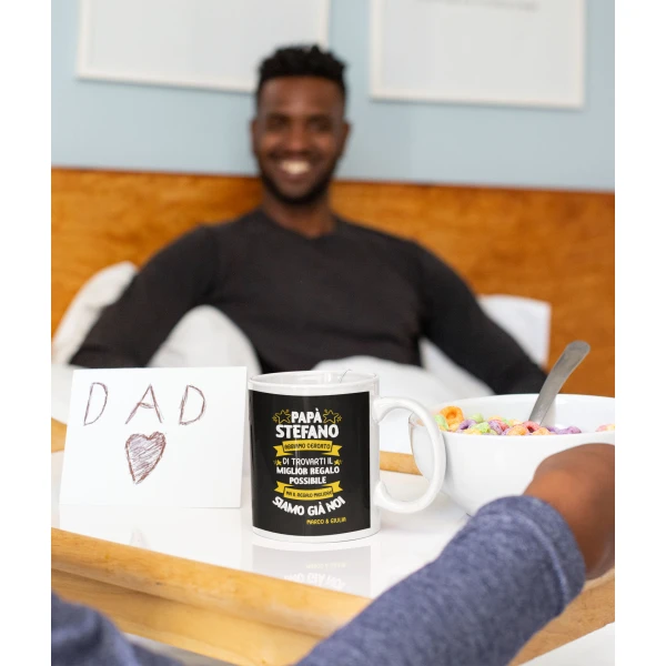Tazza Papà Personalizzabile Festa del Papà Abbiamo trovato il miglior regalo possibile, ma il regalo migliore siamo già noi 11Oz - immagine 4