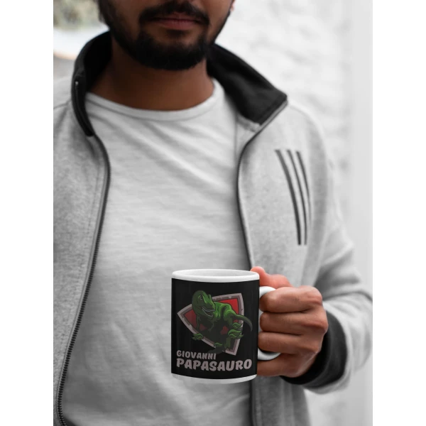 Tazza Papà Personalizzabile Festa del Papà Papasauro personalizzata con nome Mug 11Oz - immagine 5