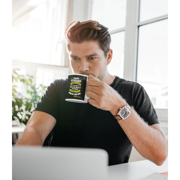 Tazza Papà Personalizzabile Festa del Papà Abbiamo trovato il miglior regalo possibile, ma il regalo migliore siamo già noi 11Oz - immagine 6