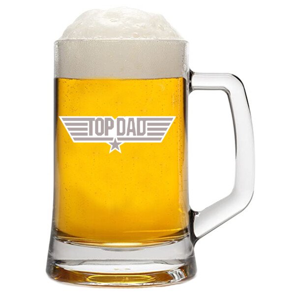 Boccale da Birra con incisione Papà - top dad  - festa del papà - capienza 50 cl
