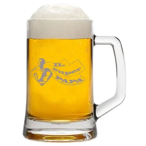 Boccale da Birra con incisione Papà - il super papà - eroe - dad  - festa del papà - capienza 50 cl