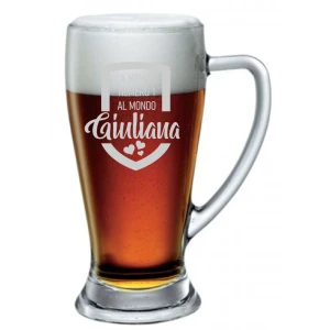 Boccale da Birra Mamma con Incisione Personalizzabile Festa della Mamma Numero 1 al Mondo - Bicchiere in vetro 38 cl
