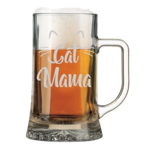 Boccale da Birra Mamma con Incisione Festa della Mamma Cat mama - Bicchiere in vetro 50 cl