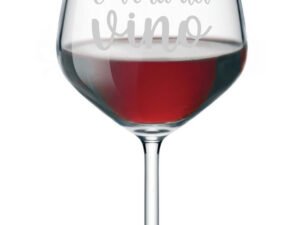 Calice da Vino con Incisione divertente Shhh! E' l'ora del vino - calice in vetro chiaro 500 ml