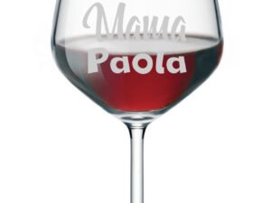 Calice da Vino Personalizzato con Nome Incisione Mamma Festa della Mamma Cat Mama - calice in vetro chiaro 500 ml