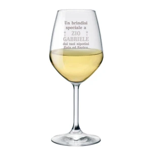 Calice vino 500 ml con incisione personalizzabile Zio Un brindisi speciale dai tuoi nipotini - personalizza con nome