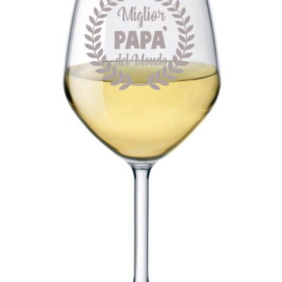 Calice vino 500 ml con incisione Papà personalizzabile con nome Miglior papà del mondo