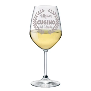 Calice vino 500 ml con incisione Cugino Miglior cugino del mondo