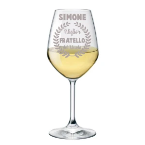 Calice vino 500 ml con incisione Fratello personalizzabile con nome Miglior fratello del mondo
