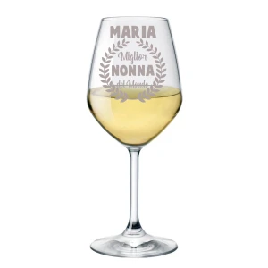 Calice vino 500 ml con incisione Nonna personalizzabile con nome Miglior nonna del mondo