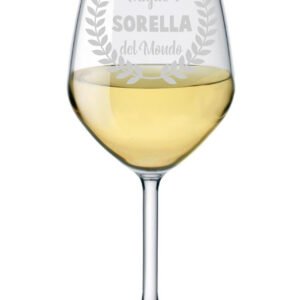 Calice vino 500 ml con incisione Sorella personalizzabile con nome Miglior sorella del mondo