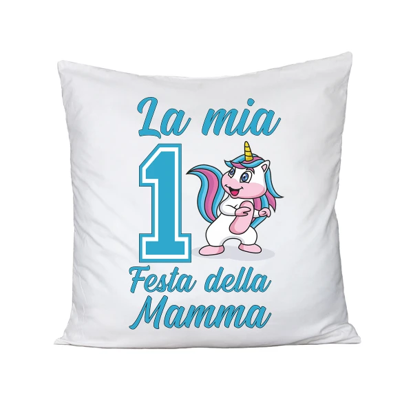 Cuscino Mamma maschietto La mia Prima Festa della Mamma in cotone 40x40 cm