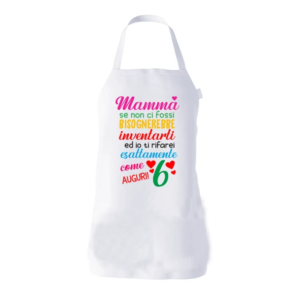 Grembiule da cucina Mamma Se non ci fossi bisognerebbe inventarti Festa della Mamma Idea Regalo taglia Unica
