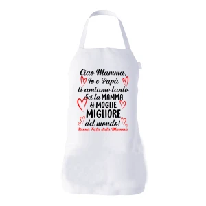 Grembiule da cucina Mamma Io e Papà ti amiamo tanto Festa della Mamma Idea Regalo taglia Unica