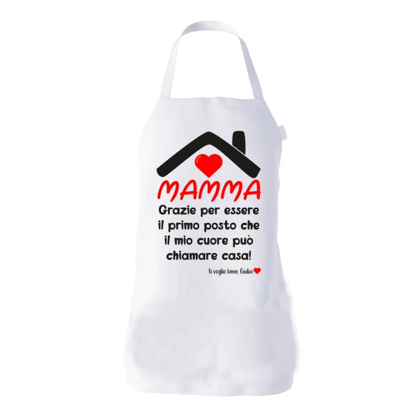Grembiule da cucina Mamma PERSONALIZZABILI Il mio cuore può chiamarti casa Festa della Mamma Idea Regalo taglia Unica