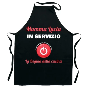 Grembiule da Cucina Mamma Personalizzabile con Nome Divertenti Mamma in servizio Idea Regalo Mamma