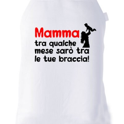 Grembiule da cucina Mamma tra qualche mese sarò tra le tue braccia Idea Regalo taglia Unica