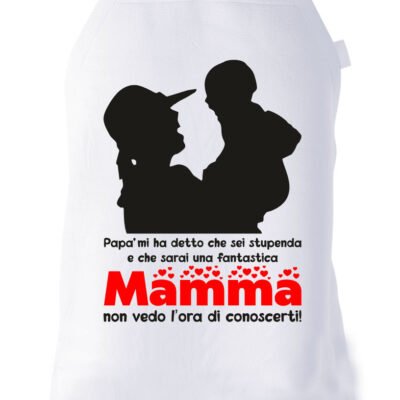 Grembiule da cucina Mamma Non vedo l'ora di conoscerti Idea Regalo taglia Unica