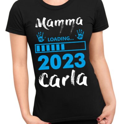 Maglietta Mamma PERSONALIZZABILE Maschietto Mamma Loading 2023 Regalo Festa della Mamma