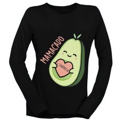 Tshirt Maniche Lunghe Gravidanza Mamacado con Sorpresa Avocado divertente  carino - Idea Regalo divertente