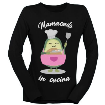Tshirt Maniche Lunghe Gravidanza Mamacado in Cucina Avocado divertente  carino - Idea Regalo divertente